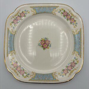 Edwin Knowles Bouquet Floral Salad Plate Rounded Square Replacement Vintage USA